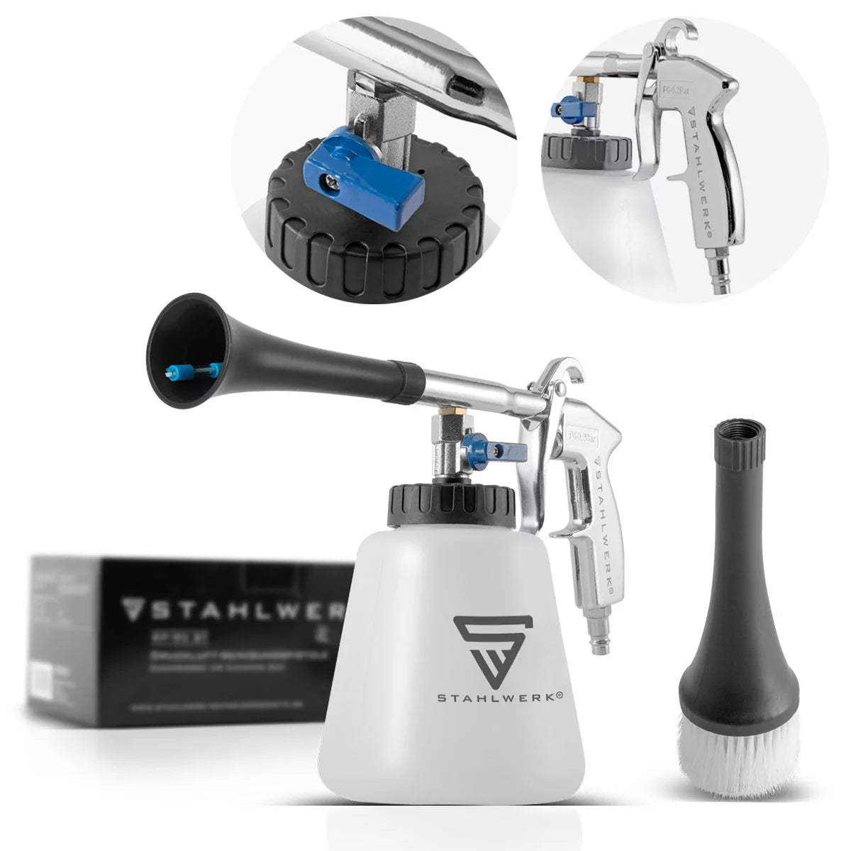 STAHLWERK professional compressed air cleaning gun RP-90 ST, high-quality compressed air cleaner with tornado effect for effective cleaning of dirty surfaces