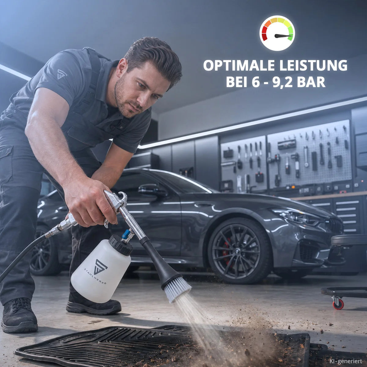 STAHLWERK professional compressed air cleaning gun RP-90 ST, high-quality compressed air cleaner with tornado effect for effective cleaning of dirty surfaces