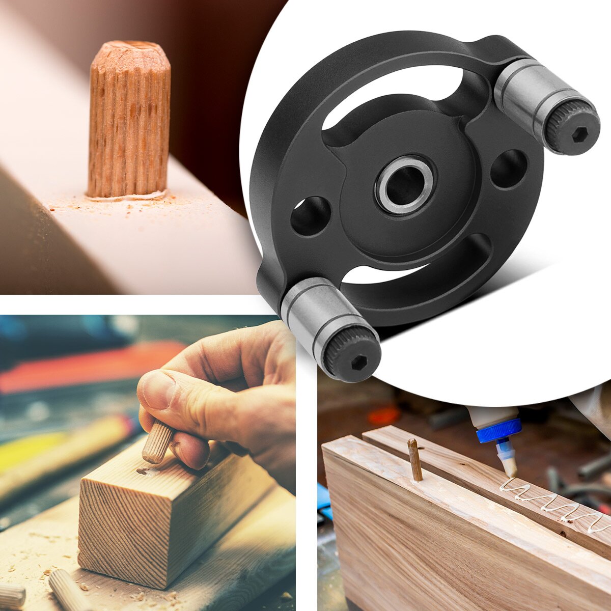 Set di dime per tasselli STAHLWERK con boccole e punte per trapano 3 | 4| 5| 6| 7| 8| 9| Tassello autocentrante da 10 mm | Calibro per tasselli | Dima di foratura | Guida per trapano | Aiuto alla perforazione | Dima di foratura per tasselli in legno