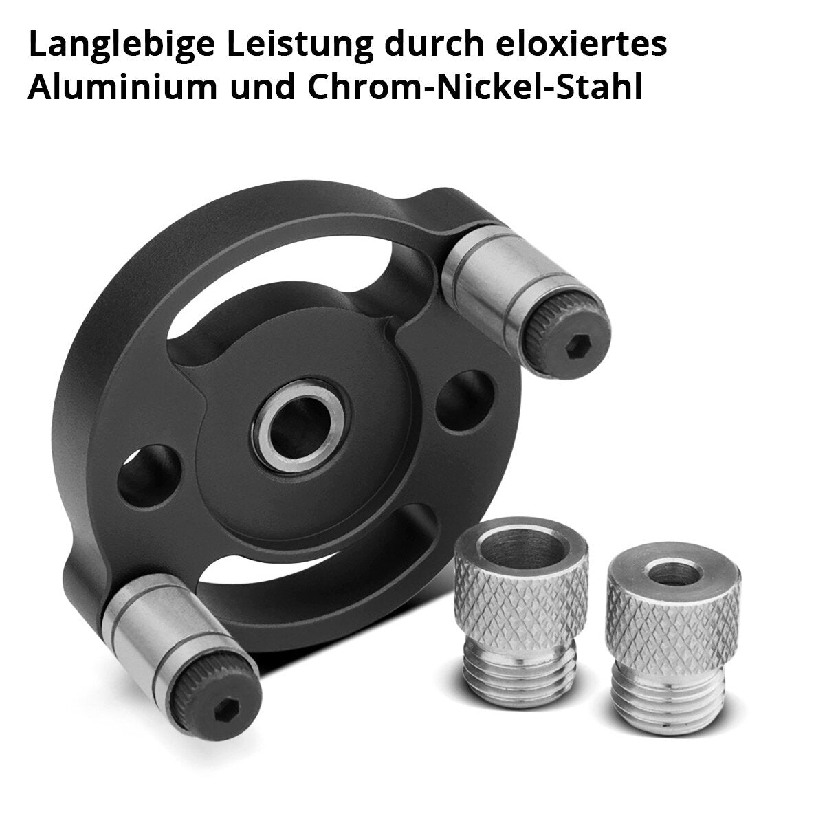 Set di dime per tasselli STAHLWERK con boccole e punte per trapano 3 | 4| 5| 6| 7| 8| 9| Tassello autocentrante da 10 mm | Calibro per tasselli | Dima di foratura | Guida per trapano | Aiuto alla perforazione | Dima di foratura per tasselli in legno