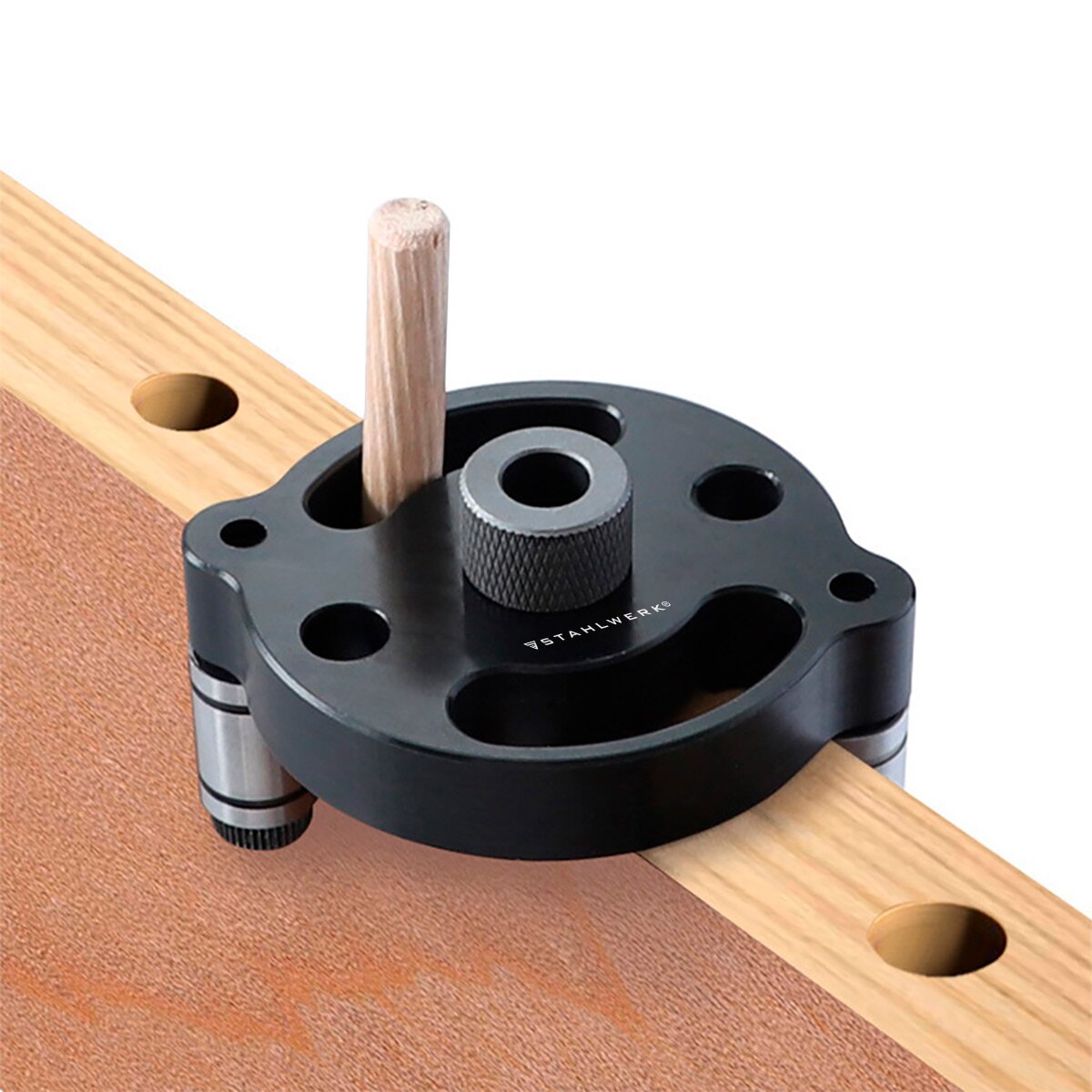 Set di dime per tasselli STAHLWERK con boccole e punte per trapano 3 | 4| 5| 6| 7| 8| 9| Tassello autocentrante da 10 mm | Calibro per tasselli | Dima di foratura | Guida per trapano | Aiuto alla perforazione | Dima di foratura per tasselli in legno