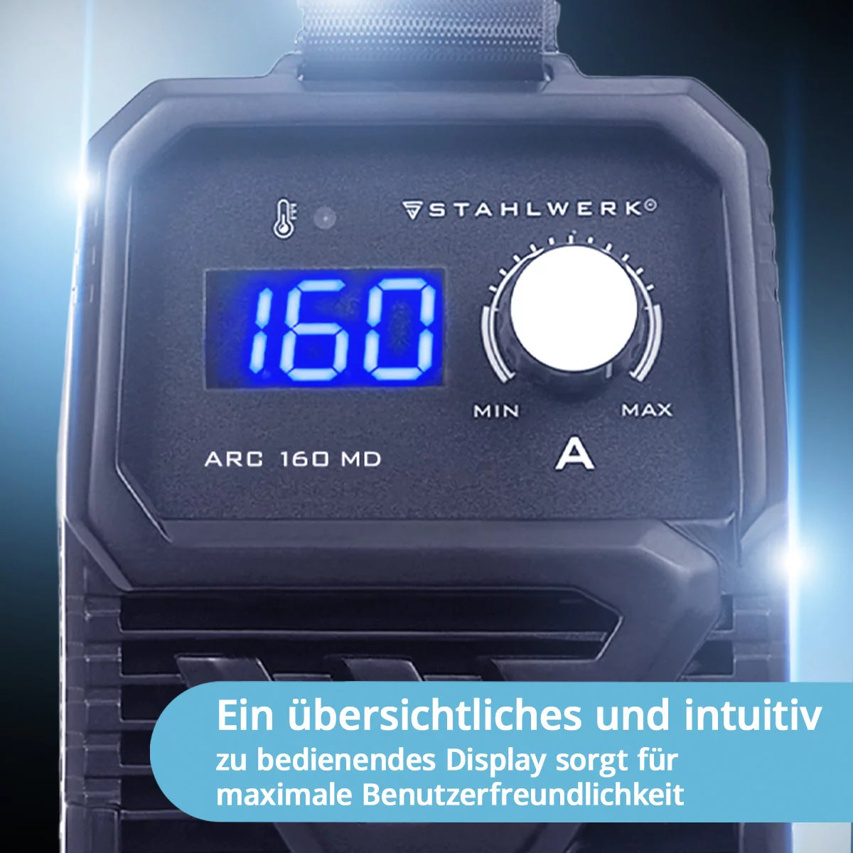 STAHLWERK ARC 160 MD Elektroden-Schweißgerät DC MMA, E-Hand, Lift-TIG Welder | Stufenlos regelbar | Echte 160 Ampere | Sehr kompakt und leicht | Hot-Start, Anti-Stick, Smart-Kühlung | IGBT-Technologie