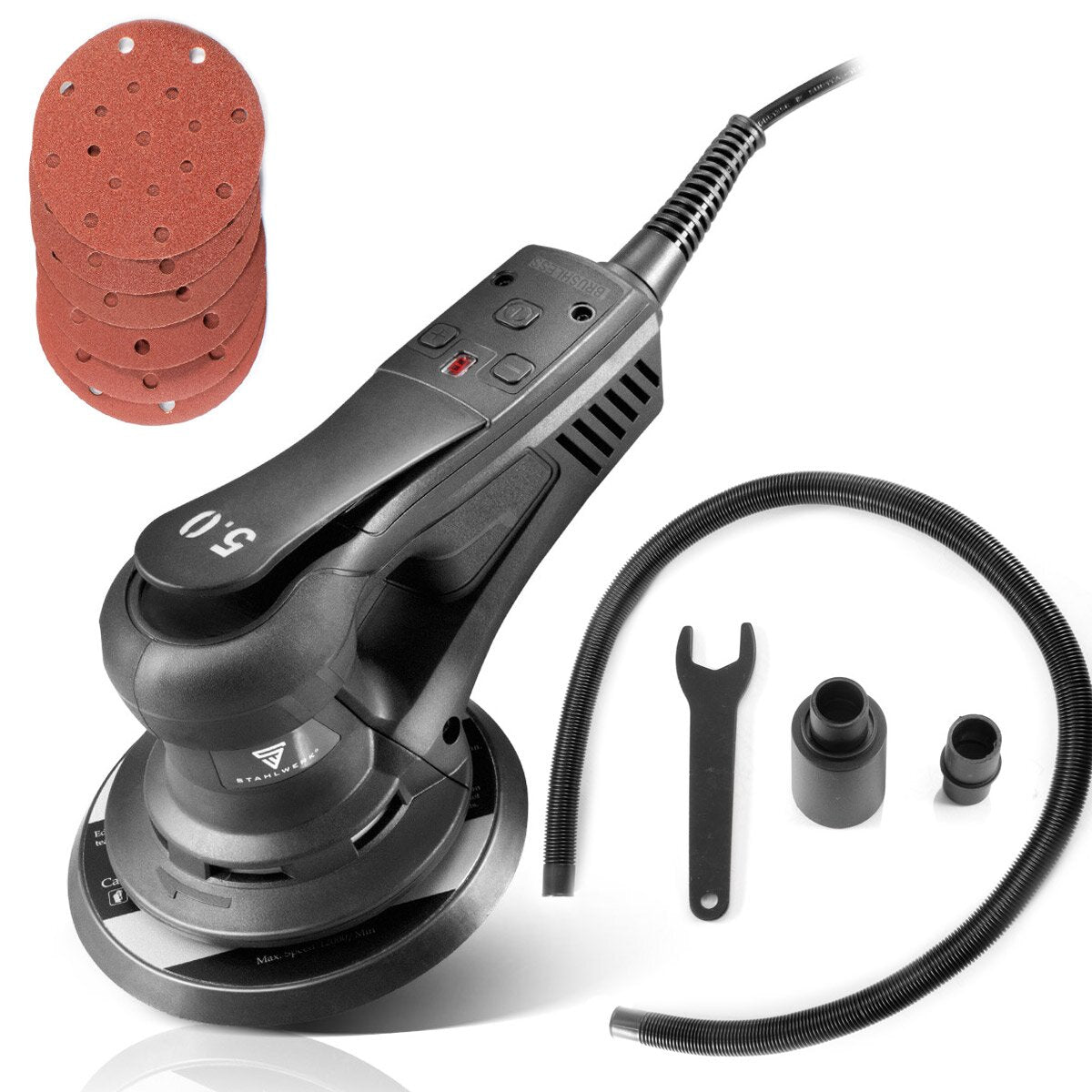 STAHLWERK ES-150 ST Kompakter Brushless Exzenterschleifer / Handschleifer mit 350 Watt nur 1,3 kg