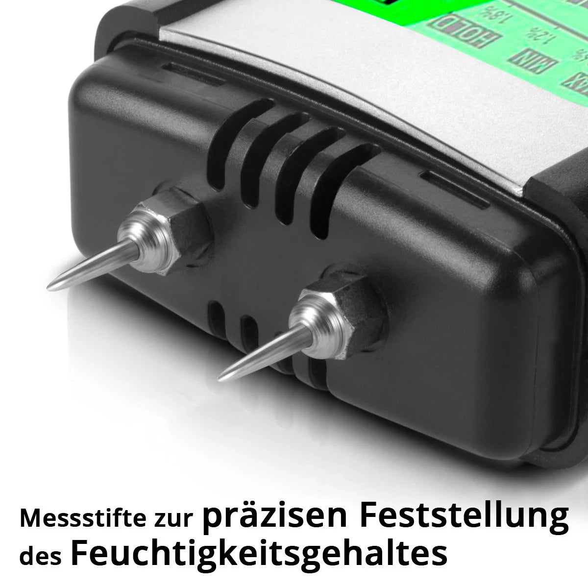 STAHLWERK Feuchtigkeitsmesser FM-60 ST für Holz und Baustoffe | Feuchtigkeitsmessgerät mit hochpräzisen Stiften | Feuchtemesser mit LCD-Display