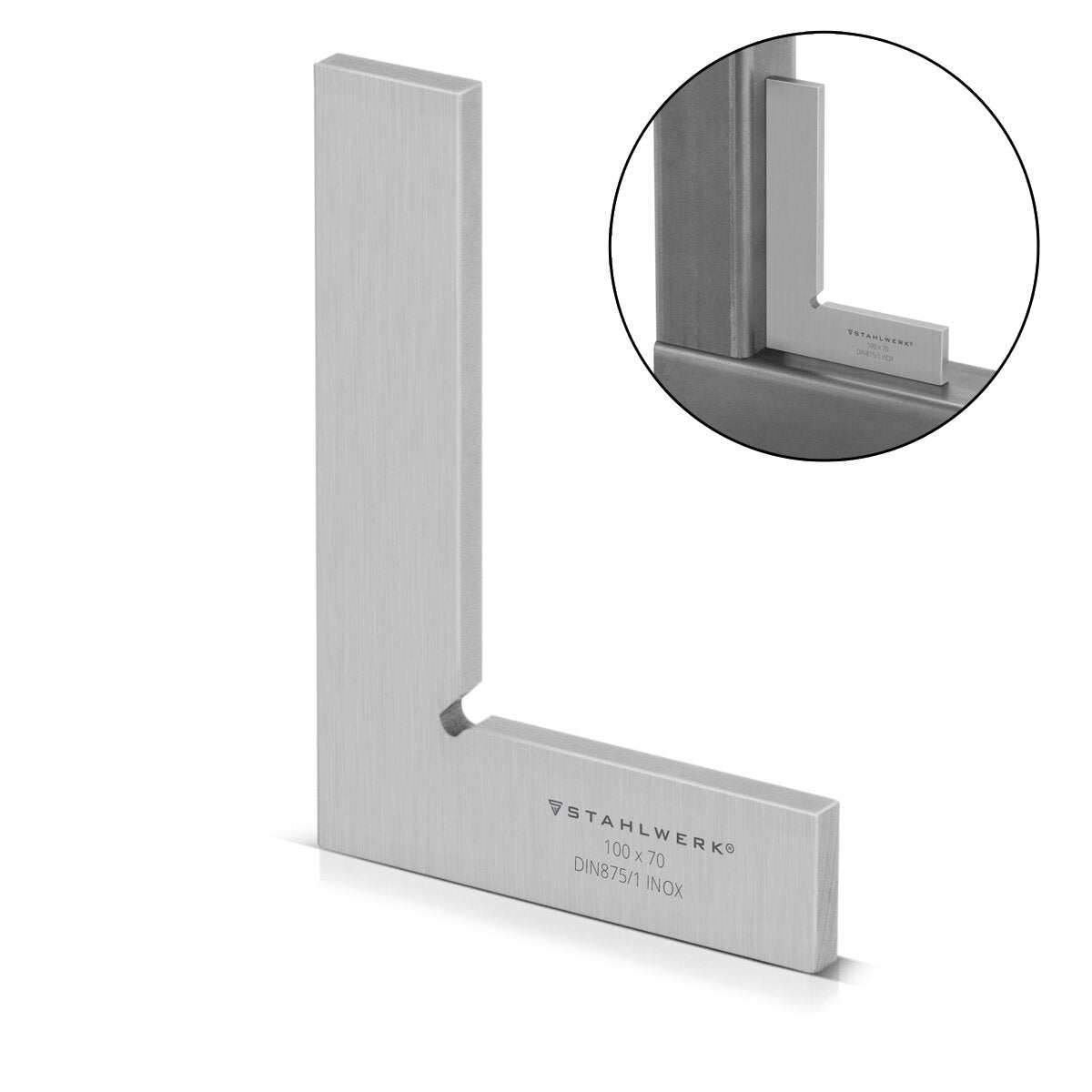 Angle plat en acier 90 ° 100 x 70 mm DIN 875/1 Angle de commande / serruremith / angle de verrouillage / angle de précision en acier inoxydable