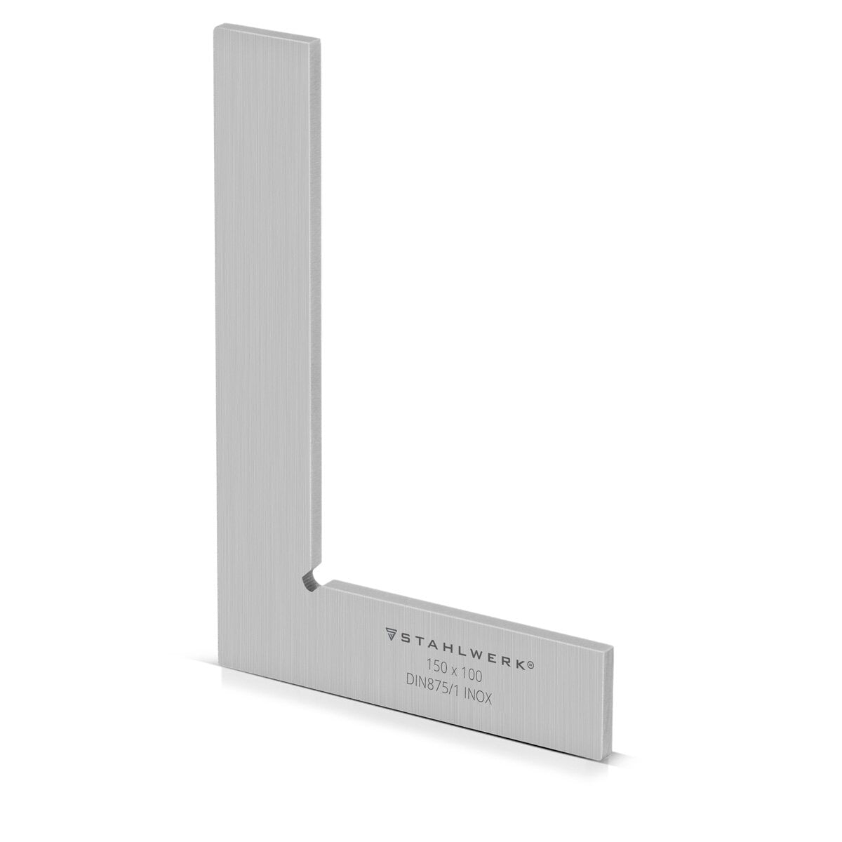 STAHLWERK Flachwinkel 90° 150 x 100 mm DIN 875/1 Kontrollwinkel / Schlosserwinkel / Anschlagwinkel / Präzisionswinkel aus rostfreiem Edelstahl