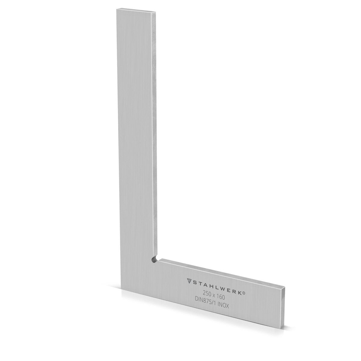 STAHLWERK Flachwinkel 90° 250 x 160 mm DIN 875/1 Kontrollwinkel / Schlosserwinkel / Anschlagwinkel / Präzisionswinkel aus rostfreiem Edelstahl