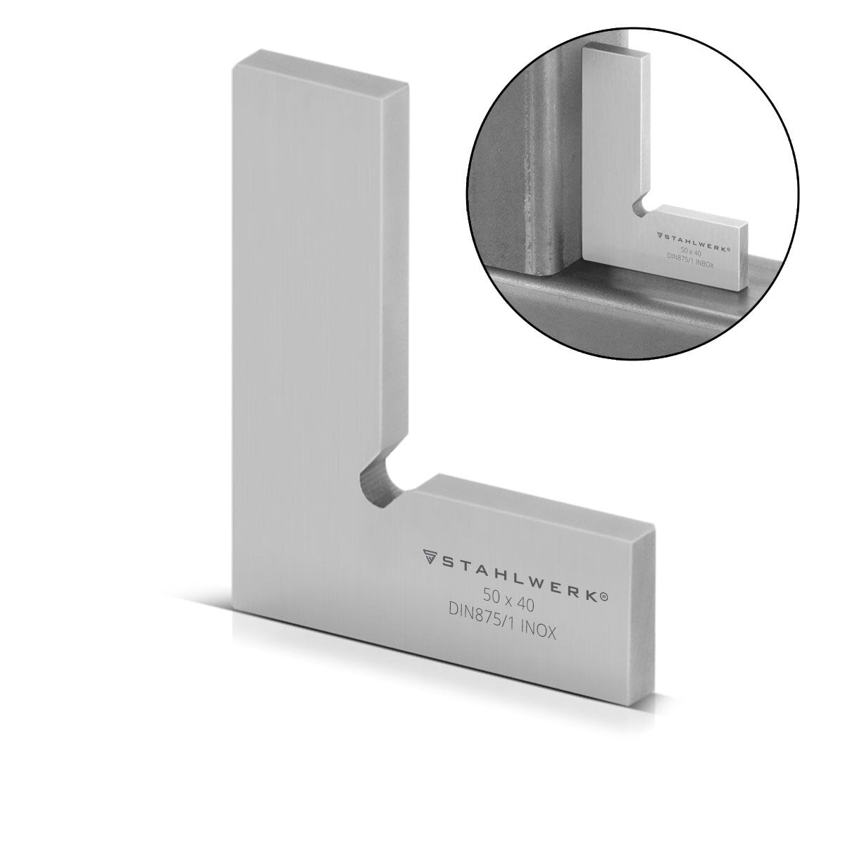 Angle plat en acier 90 ° 50 x 40 mm DIN 875/1 Angle de commande / serruremith / angle de verrouillage / angle de précision en acier inoxydable