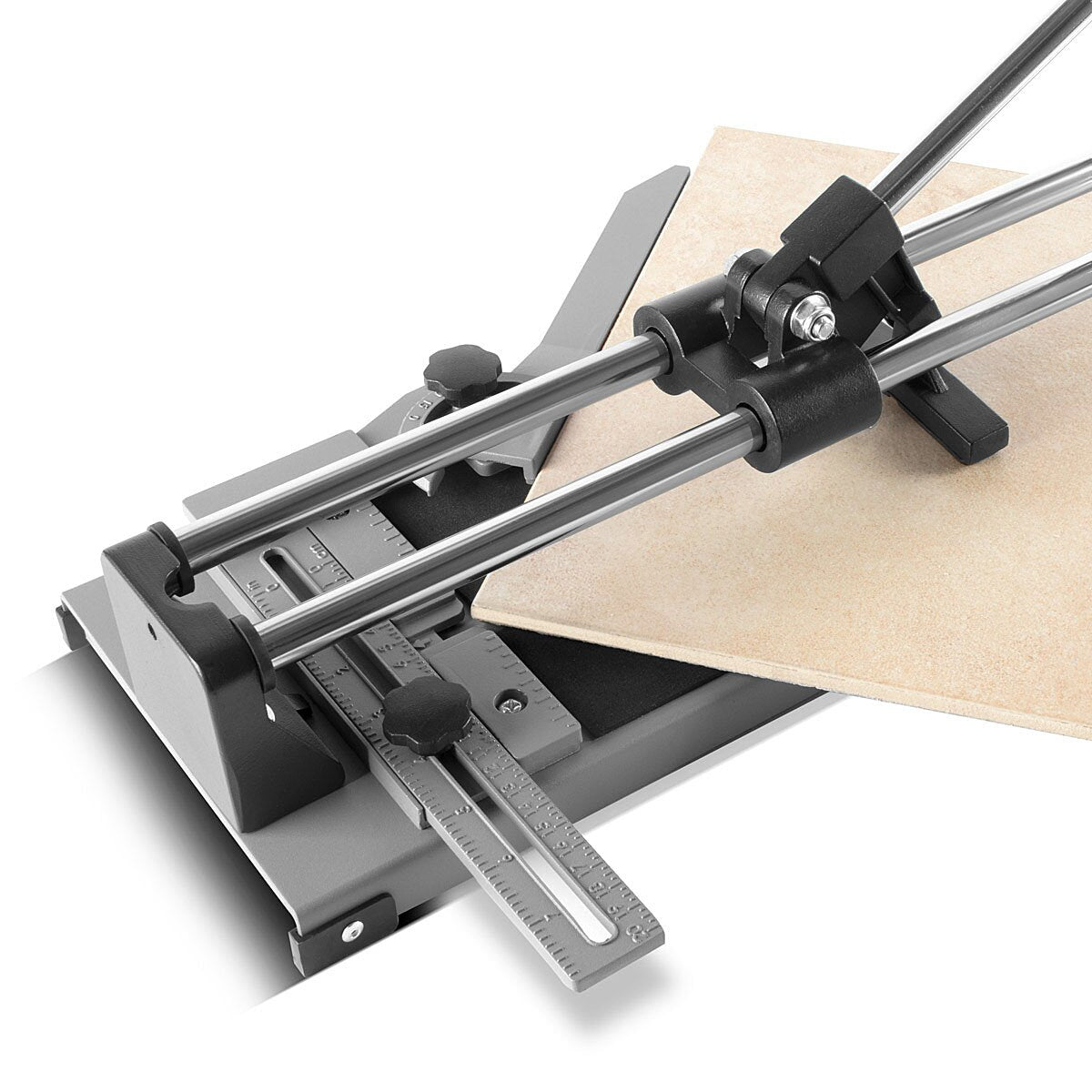 STAHLWERK Fliesenschneider mit 600 mm Schnittlänge, 425 mm Diagonal-Schnittlänge und 12 mm Schneidstärke, Handfliesenschneider / Fliesenschneidemaschine mit Hochleistungs-Schneidrad zum Trennen von Keramikfliesen