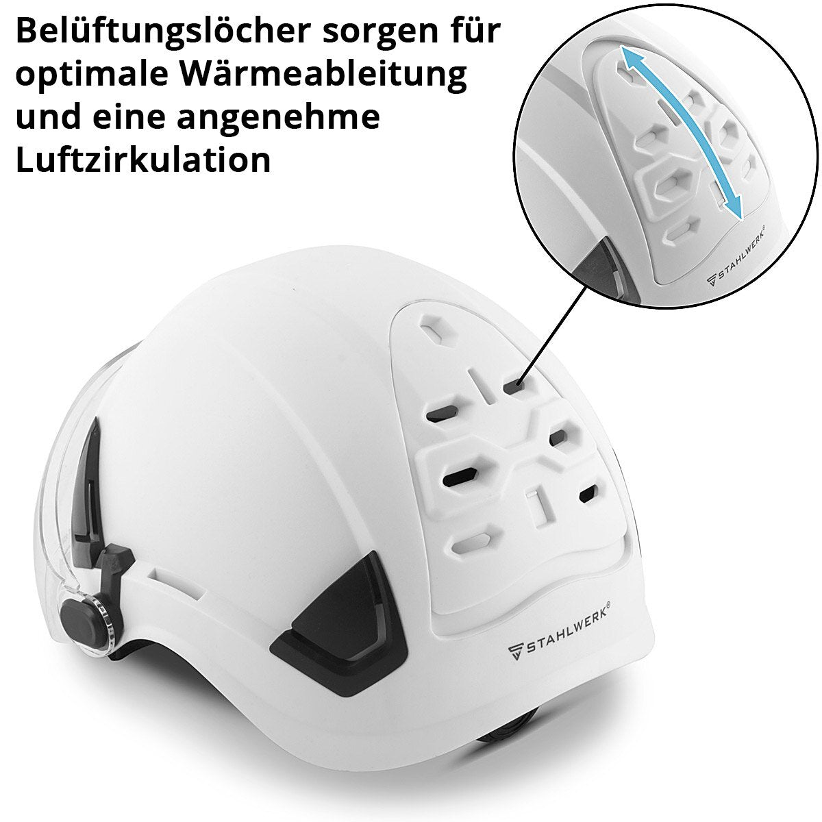 STAHLWERK SVH-100 ST خوذة واقية مع حاجب EN397 EN166 خوذة الغابات | خوذة السلامة | حماية الرأس | خوذة البناء | خوذة عمل مع حماية للعين | نظارات السلامة | حماية الوجه | معدات الوقاية الشخصية للزراعة والغابات وصناعات البناء