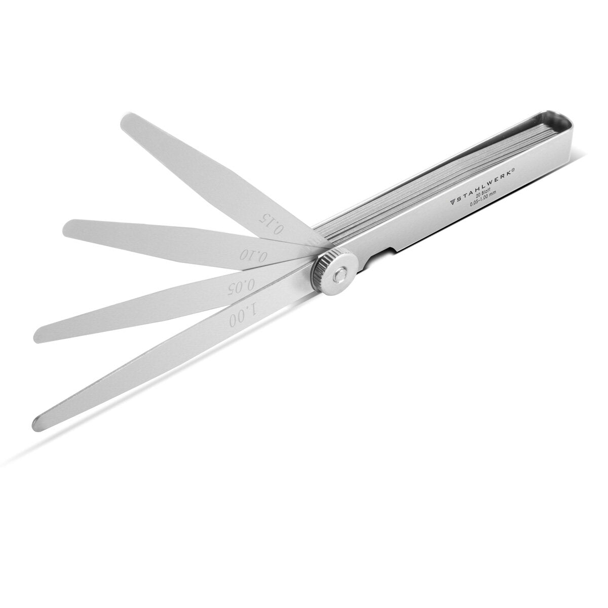 Steelworks sensor teaching 0.05-1 mm 20 precision leaves made of hardened stainless steel according to DIN 2275, metric distance teaching / valve teaching / leaf theory / gaps