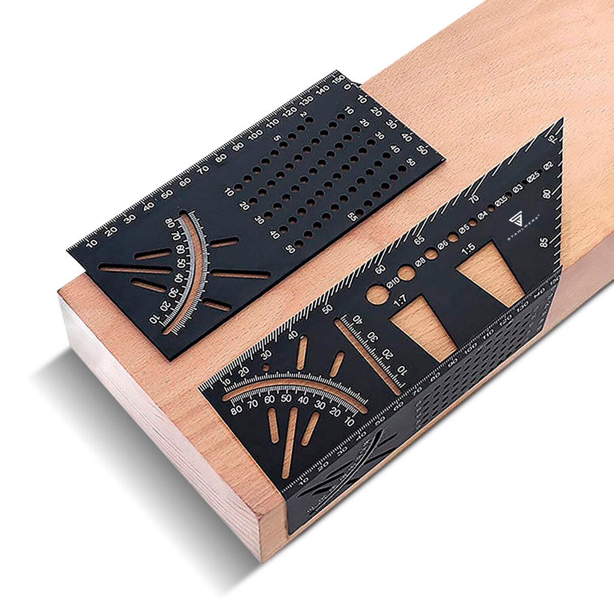 Steelworks Gehrungenwinkel-Line-Linal with attack and drilling apprenticeship 3D angle | Zimmermannswinkel | Aluminum angle | Gehrtige | Elder knives for precise measurement, torn, mark and draw