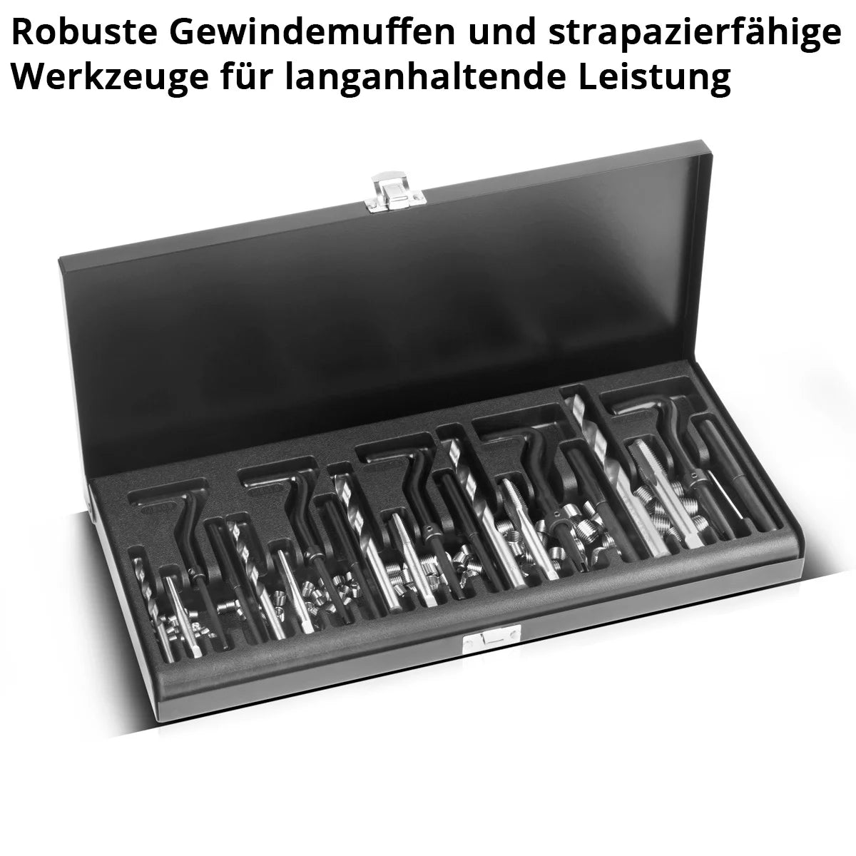 Steelworks Helicoil Thread repair set 131-part thread repair set M5 M6 M10 M10 M12 thread repair tool with threaded drill, drilling, breaking tools, installation tools and thread inserts