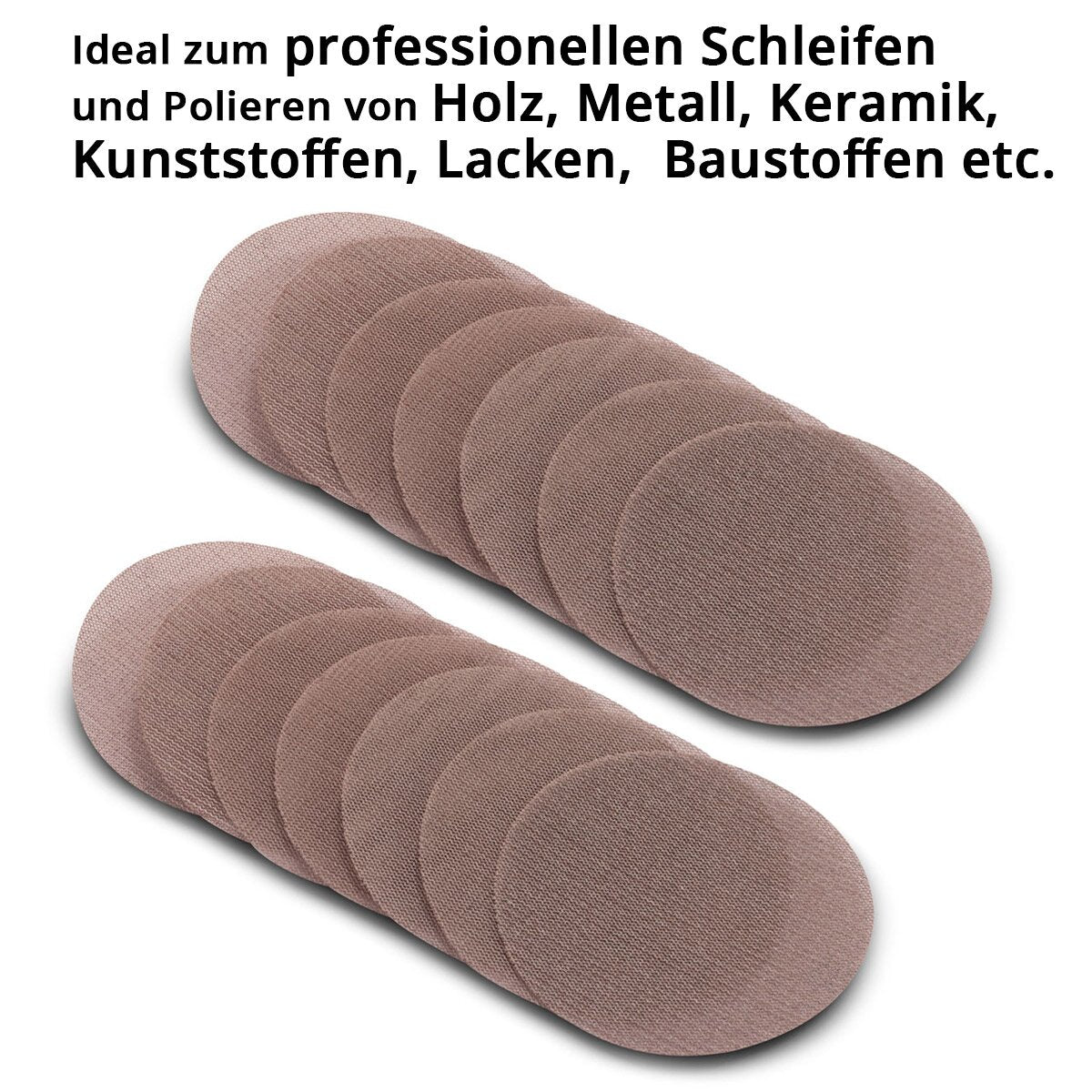 STAHLWERK Gitternetz-Klett-Schleifscheiben 14er Set P60 | P80 | P100 | P120 | P180 | P240 | P320 Körnung mit 125 mm Ø Profi-Schleifpads | Schleifgitter | Schleifmittel | Zubehör für Schleifgeräte