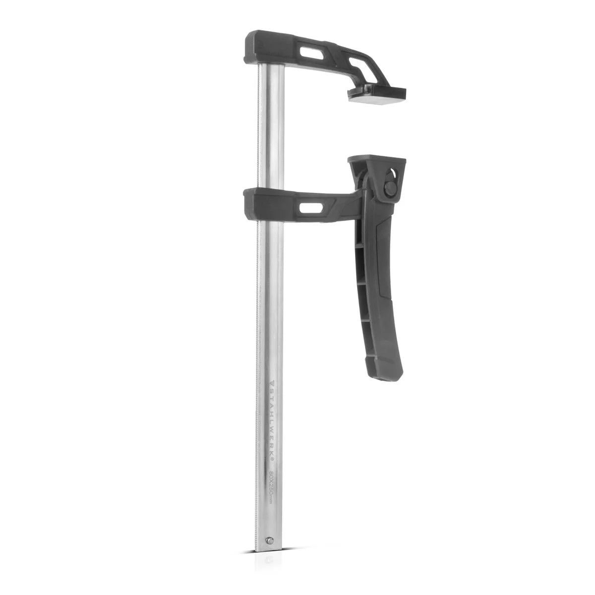 Steelwork 2er set lever clamp 80x250 mm | powerful clamping clamp with 100 kg of pressure power | Quick tensioner for precise fixing of workpieces | Stable clamp with span 250 mm, clamping depth 80 mm
