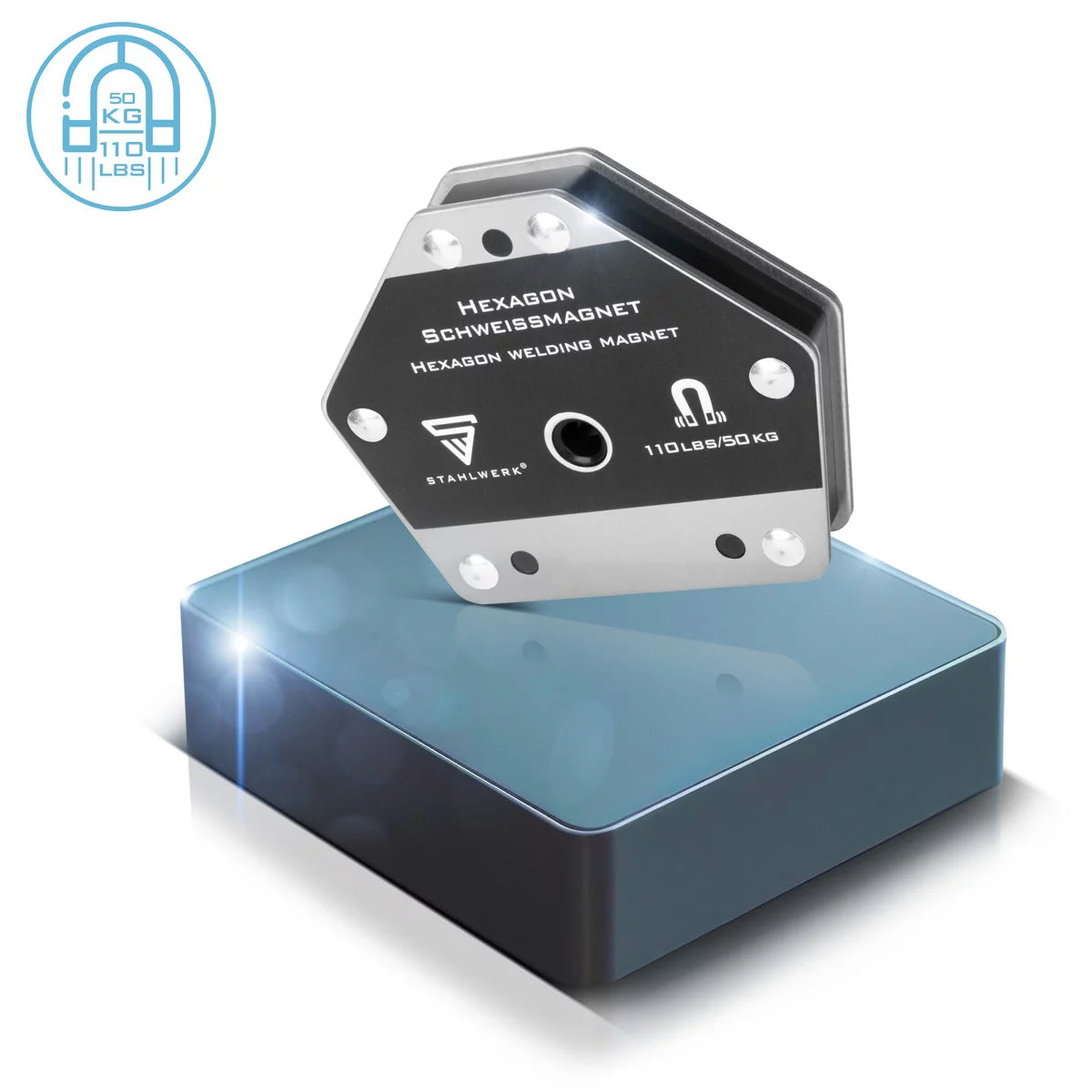 Steelworks Hexagon welding magnet | Powerful magnet for versatile applications with 50 kg adhesive power