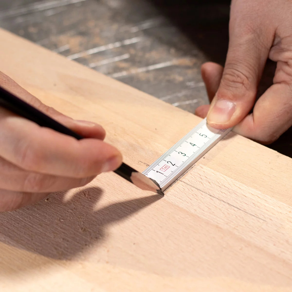 STAHLWERK Zollstock 2 Meter präziser Holz-Gliedermaßstab | Meterstab | Maßstab | Maßband | Metermaß mit gut ablesbaren metrischen Ziffern
