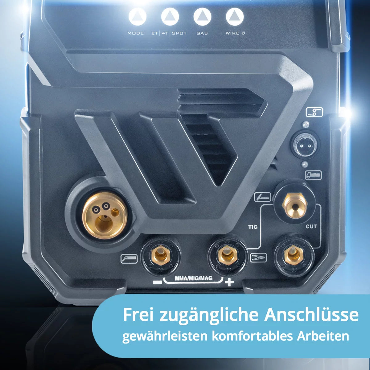 Dispositivo di saldatura Combi di Stahlwerk CHIBI CTM-2550 ST Digital Full Full Apparecchiatura 5 in 1 Dispositivo di saldatura a gas protettivo | Inverter con 200 A, alimentazione a filo sinergico e integrato 50 A taglio di taglio del plasma | Parrucca