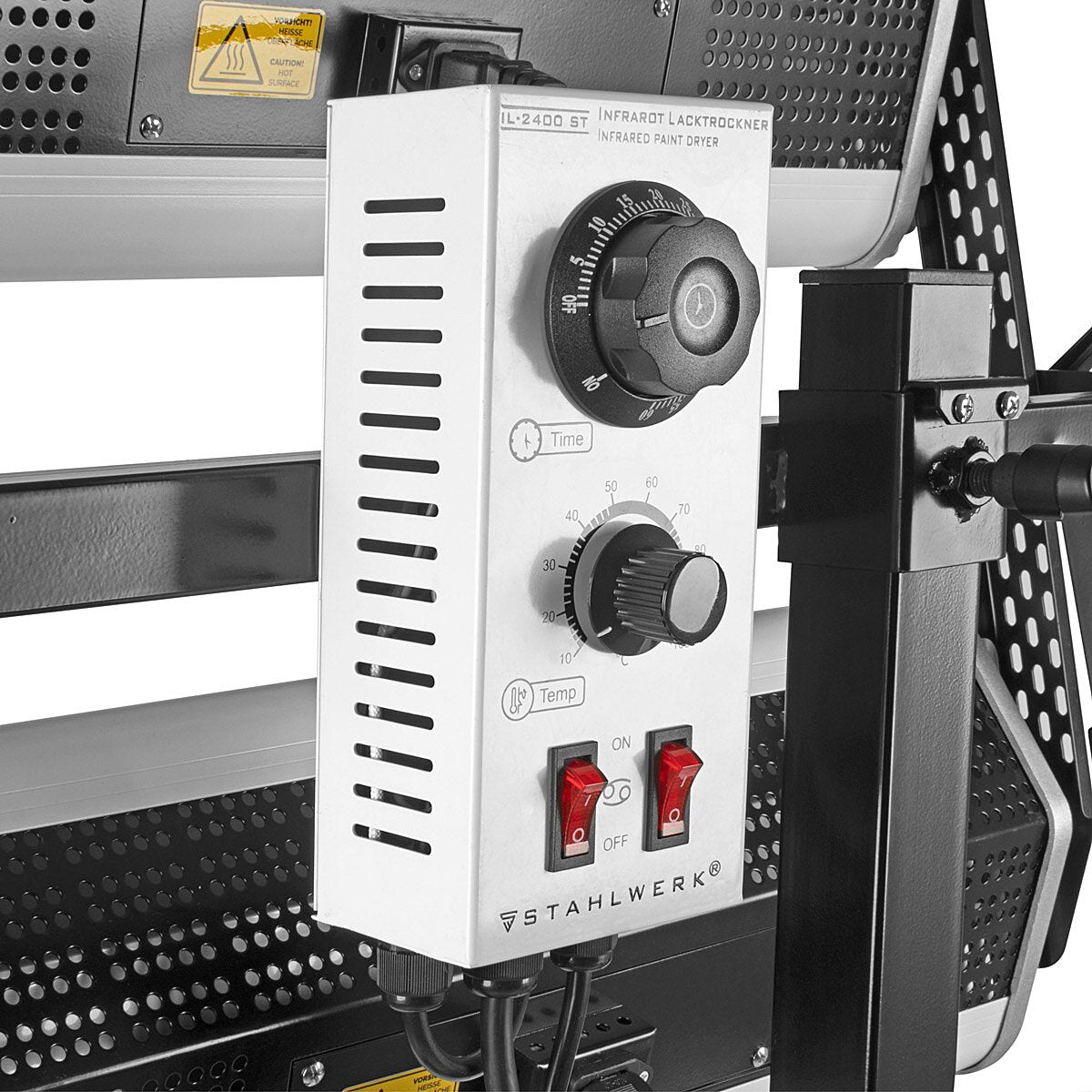 STAHLWERK Infrarot Lacktrockner IL-2400 ST mit 2.400 Watt und Stativ, leistungsstarker Infrarottrockner / IR Strahler / IR Trockner zum professionellen Trocknen von Autolack, Grundierungen uvm.