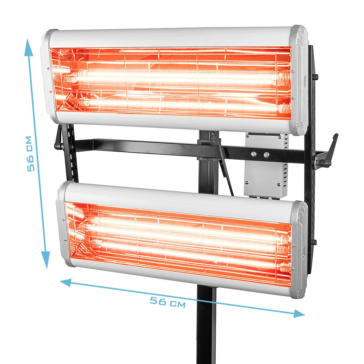 STAHLWERK Infrarot Lacktrockner IL-2400 ST mit 2.400 Watt und Stativ, leistungsstarker Infrarottrockner / IR Strahler / IR Trockner zum professionellen Trocknen von Autolack, Grundierungen uvm.