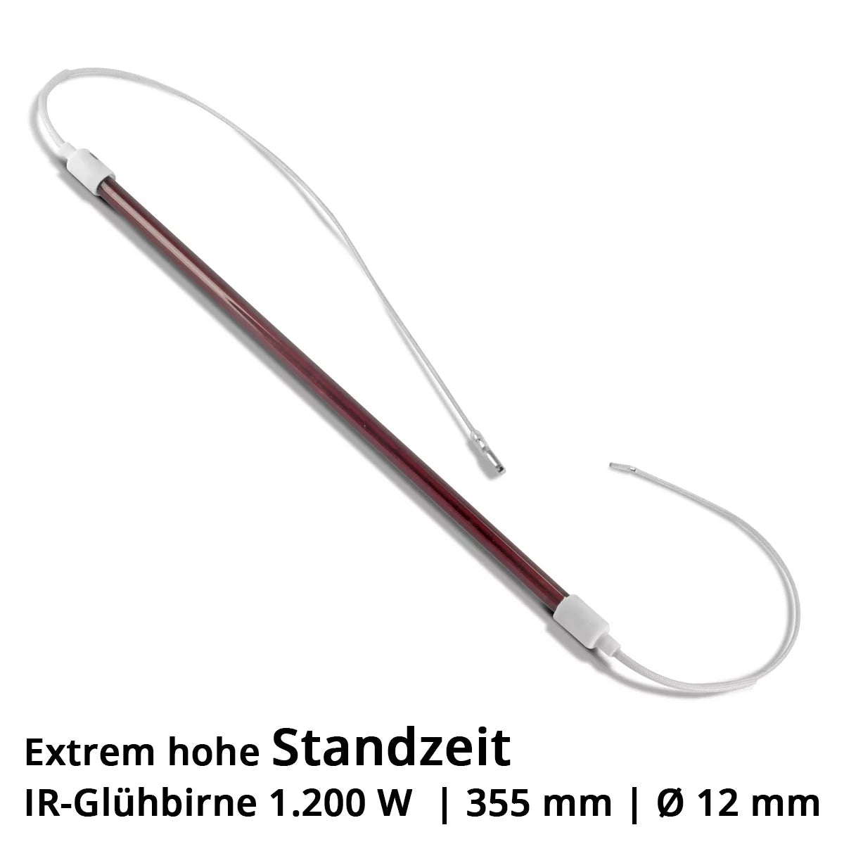 Lampada IR STAHLWERK 1.200 W | 355 mm x Ø 12 mm per essiccatore a infrarossi| Lampada sostitutiva con durata estremamente lunga per emettitori IR | Essiccatore IR | Lampade IR | Riscaldatore IR