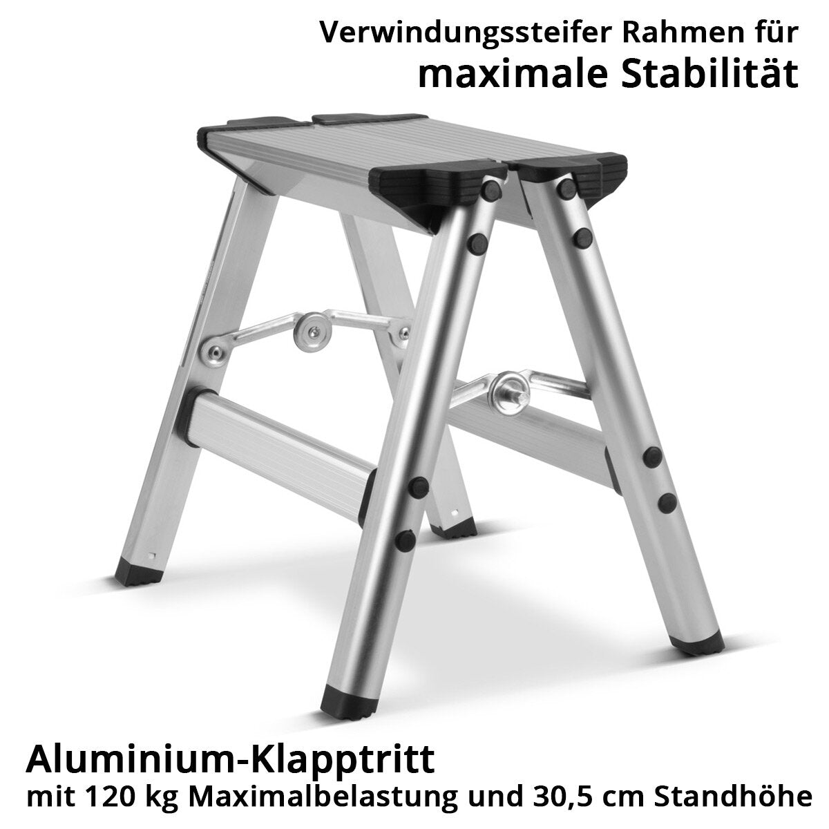 Steelworks pliage étape KT-1 St avec une capacité de charge de 120 kg Conductor d'aluminium | Conducteur pliant | Chef d'orchestre commercial | Schemel | Tabourets avec un niveau sans glissement