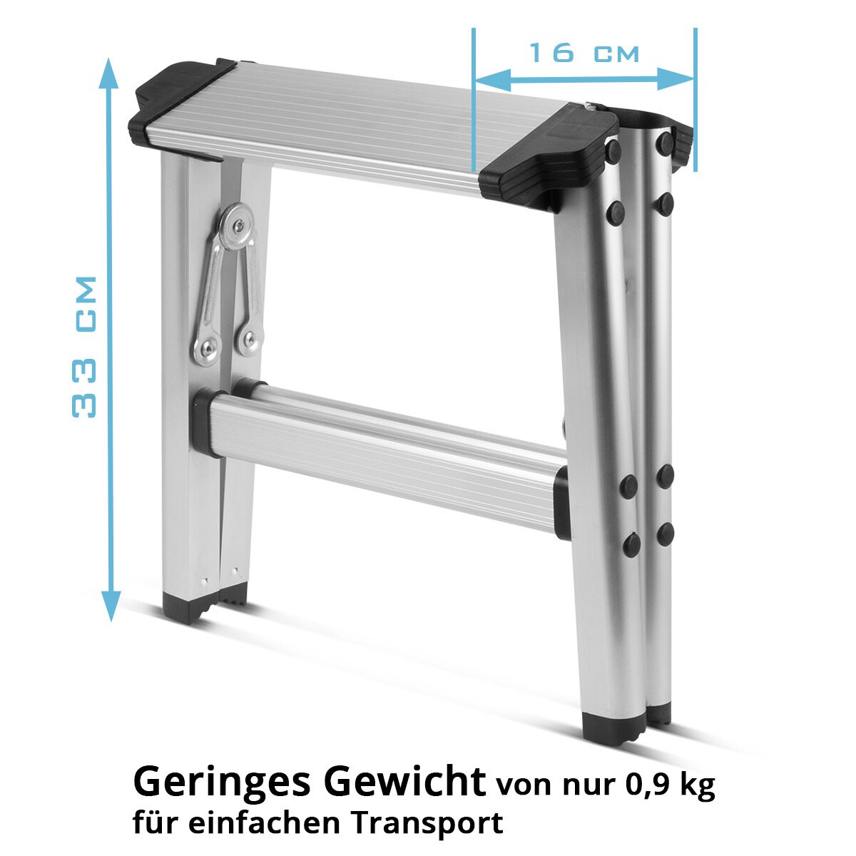 Steelworks pliage étape KT-1 St avec une capacité de charge de 120 kg Conductor d'aluminium | Conducteur pliant | Chef d'orchestre commercial | Schemel | Tabourets avec un niveau sans glissement