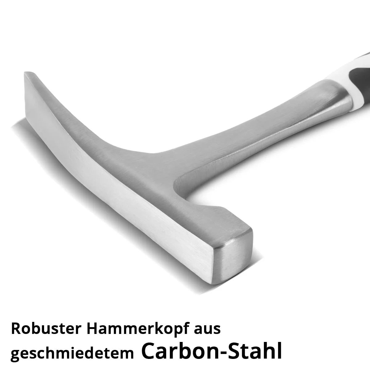 STAHLWERK Maurerhammer aus geschmiedetem Carbon-Stahl | hochwertiger Ziegelhammer mit bruchsicherem Fiberglas-Griff | Steinhammer mit Meißel zum Behauen von Ziegeln und Steinen