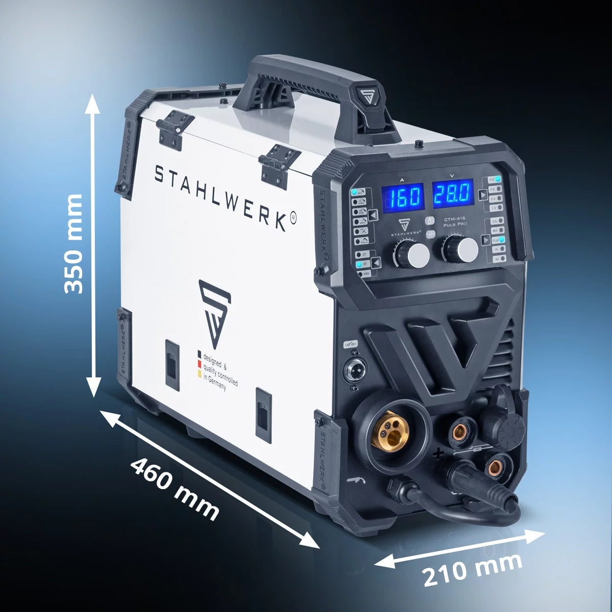 STAHLWERK Schweißgerät CTM-416 Puls Pro 6-in-1 Schutzgas-Schweißgerät | Inverter mit 160 A, Puls-Funktion für Aluminium und 40 A Plasmaschneider CUT | WIG | MIG MAG | PULS | MMA | FLUX