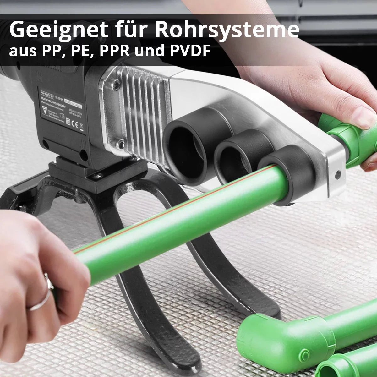 STAHLWERK Muffenschweissgerät professionelles und leistungsstarkes Kunststoffschweissgerät für stabile und langlebige Rohrverbindungen | Rohrschweissgerät | Stumpfschweissgerät | Rohrschweisser