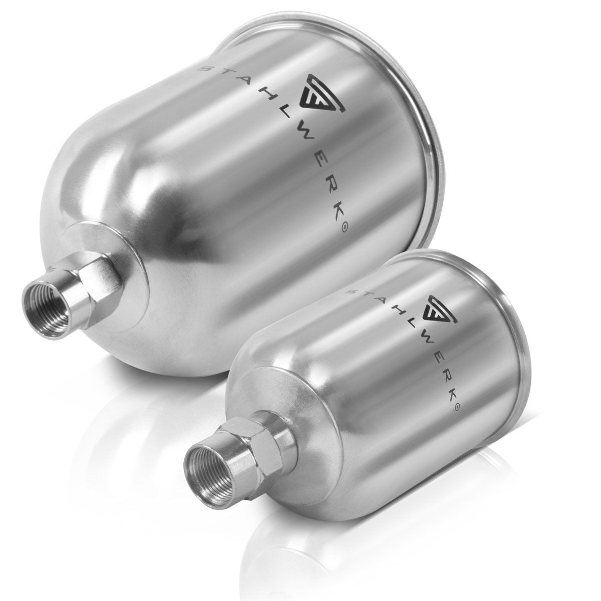 STAHLWERK Alu Lackbecher Set 125 ml / 600ml Farbbecher für Lackierpistole / Spritzpistole / Sprühpistole / Spraypistole