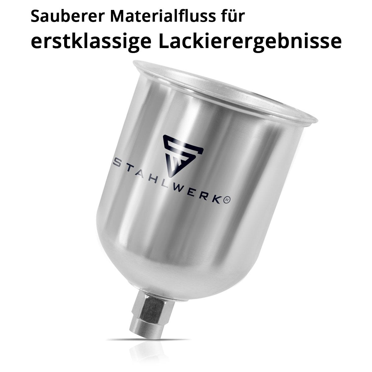 STAHLWERK Alu Lackbecher Set 125 ml / 600ml Farbbecher für Lackierpistole / Spritzpistole / Sprühpistole / Spraypistole