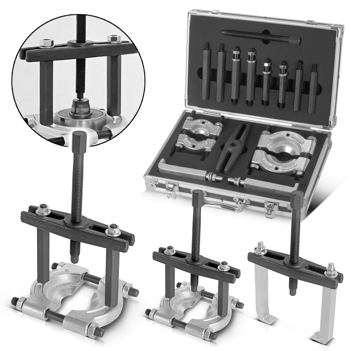 Stahlwerk Lager Puller Set Phrase Turler en 14 parties | Outil spécial pour le démontage professionnel des roulements, des vitesses, des sangles, des rotors ou des accouplements intérieurs et extérieurs