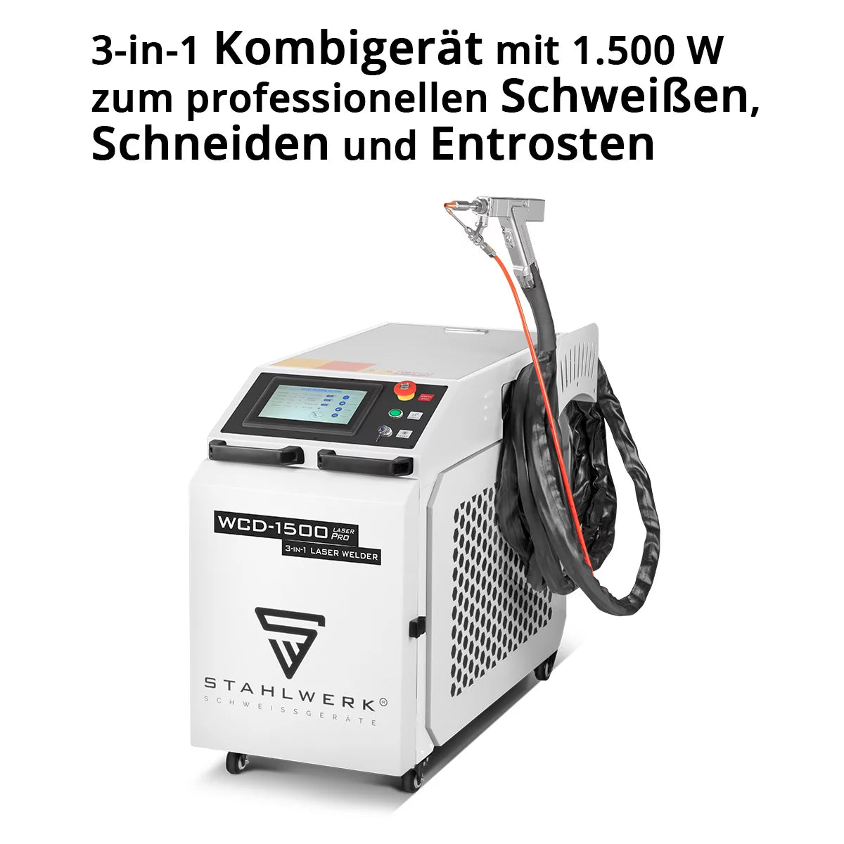 STAHLWERK laser welding machine WCD-1500 Laser Pro | Fully equipped | 1500 watts | Professional 3-in-1 handheld laser welding machine for precise welding, cutting and rust removal