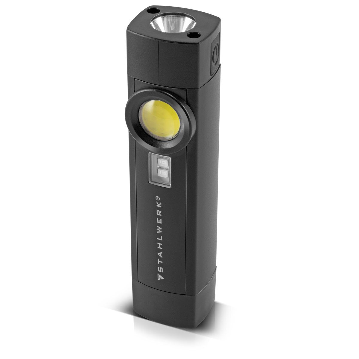 Lámpara de trabajo LED de acero AL-3 ST potente lámpara de linterna / taller de 5 vatios con 4 modos de luz que incluyen luz UV, batería integrada, imán y conexión USB