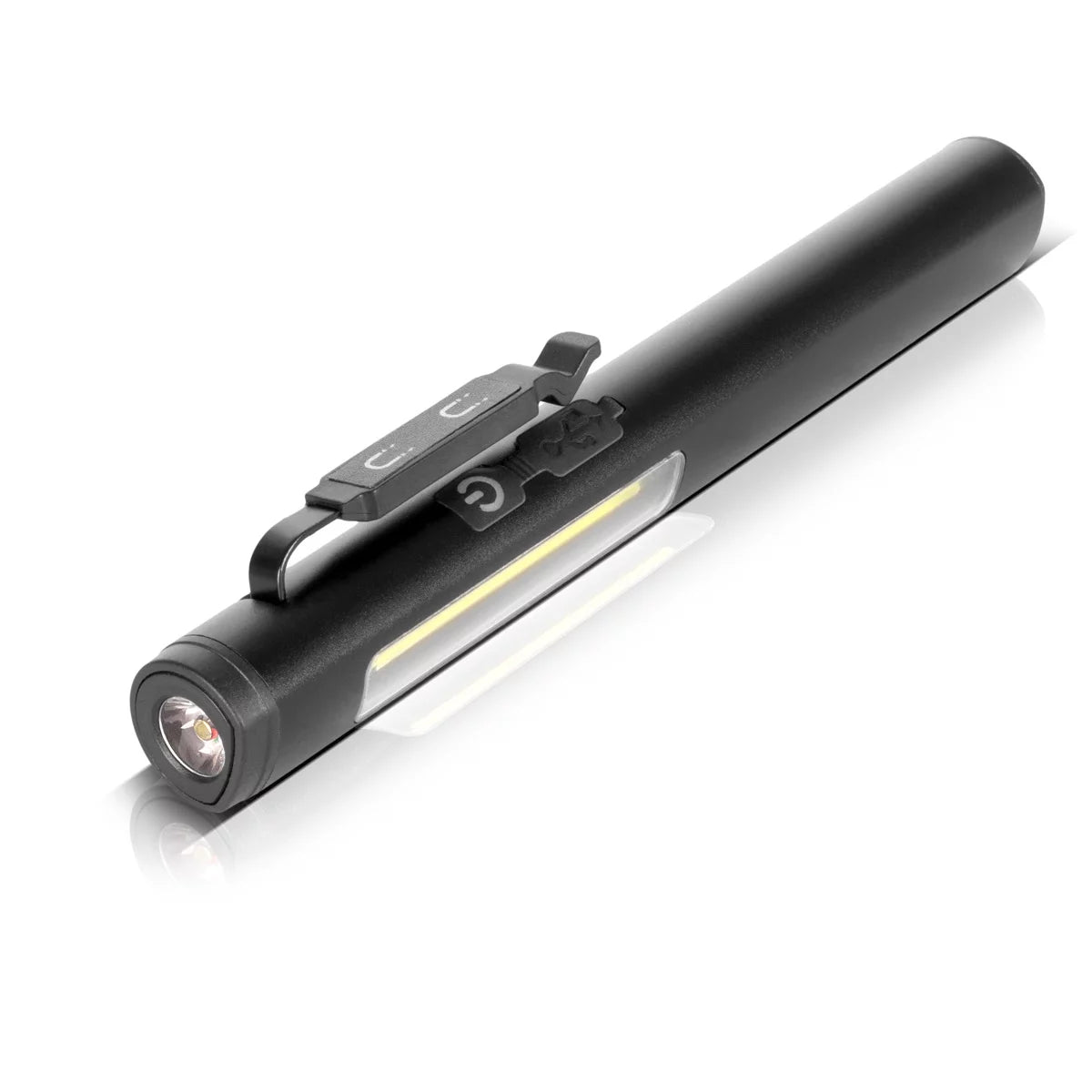 Luz de trabajo LED de Steelworks | Potente lámpara estable con linterna COB | Lámpara de taller con soporte magnético | Conexión USB-C | Batería de 600 mAh | Rápidamente recargable | Lámpara LED universalmente utilizable