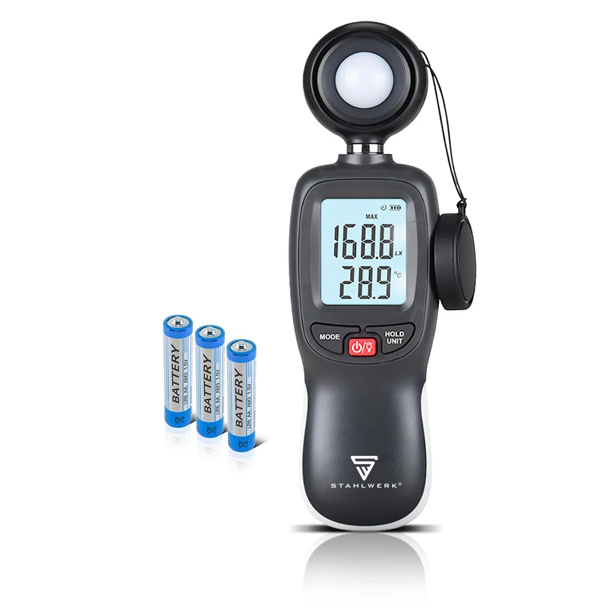 Luxmètre numérique STAHLWERK | Luxmètre et éclairement précis | Mesure professionnelle de l'intensité lumineuse | Pour les mesures de lumière en photographie, dans des pièces ou sur le lieu de travail