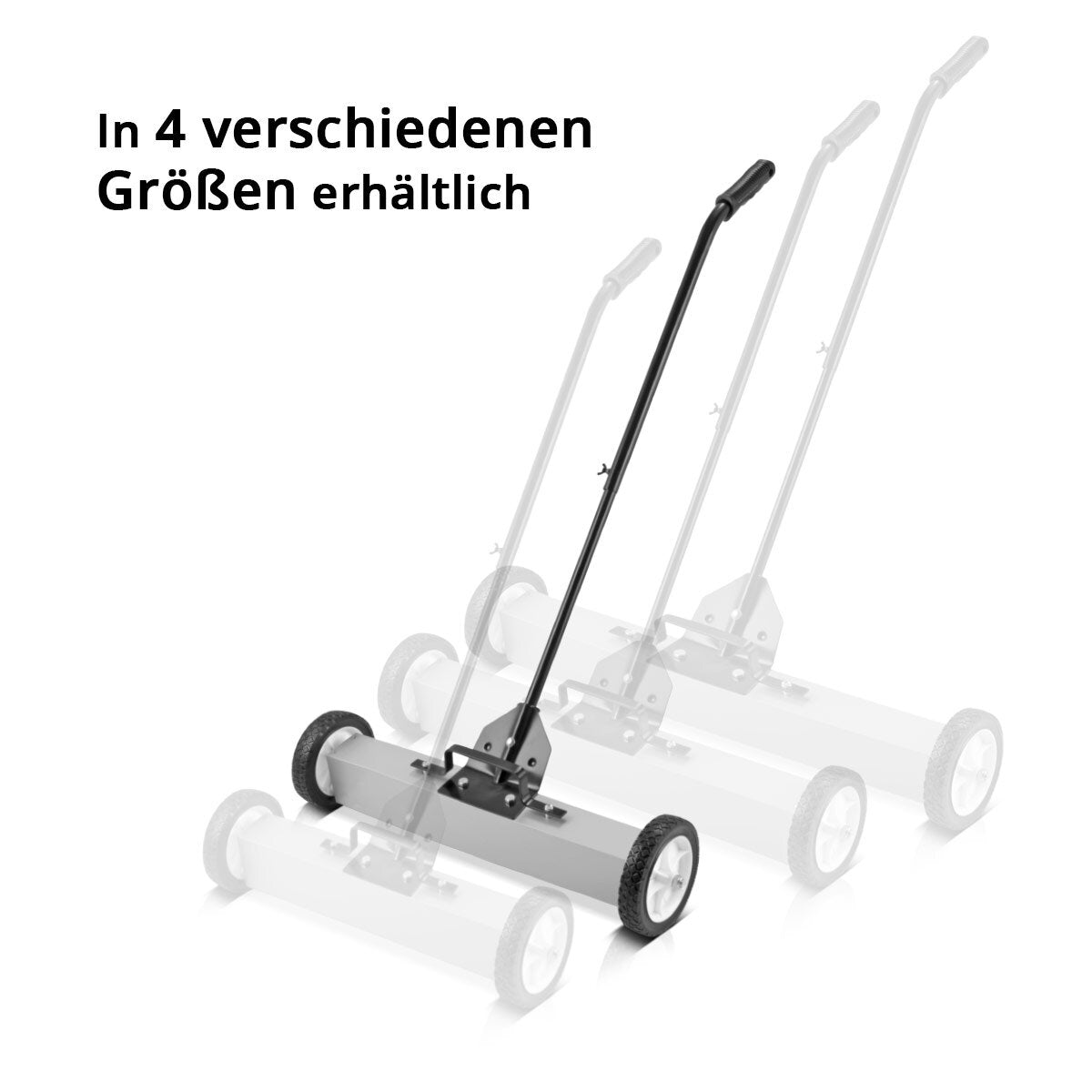 STAHLWERK Magnet-Bodenkehrer MBK-24 ST mit 610 mm Breite und 17,5 kg Fassungsvermögen, Magnetbesen / Spänesammler / Magnetische Kehrmaschine für Metallspäne, Schrauben, Nägel und andere magnetische Kleinteile