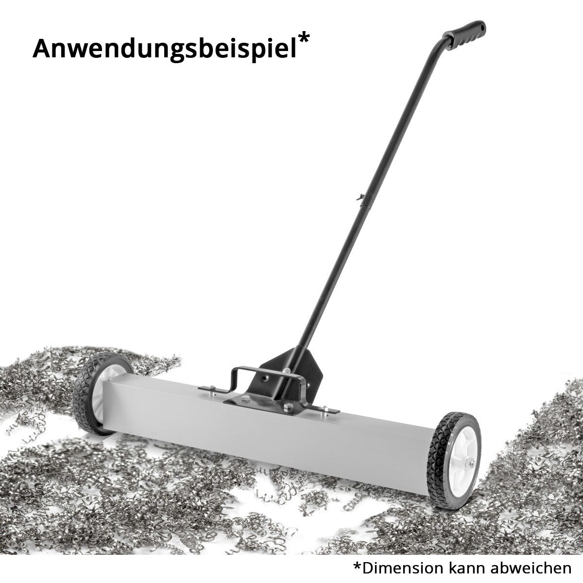 STAHLWERK Magnet-Bodenkehrer MBK-30 ST mit 762 mm Breite und 20 kg Fassungsvermögen, Magnetbesen / Spänesammler / Magnetische Kehrmaschine für Metallspäne, Schrauben, Nägel und andere magnetische Kleinteile