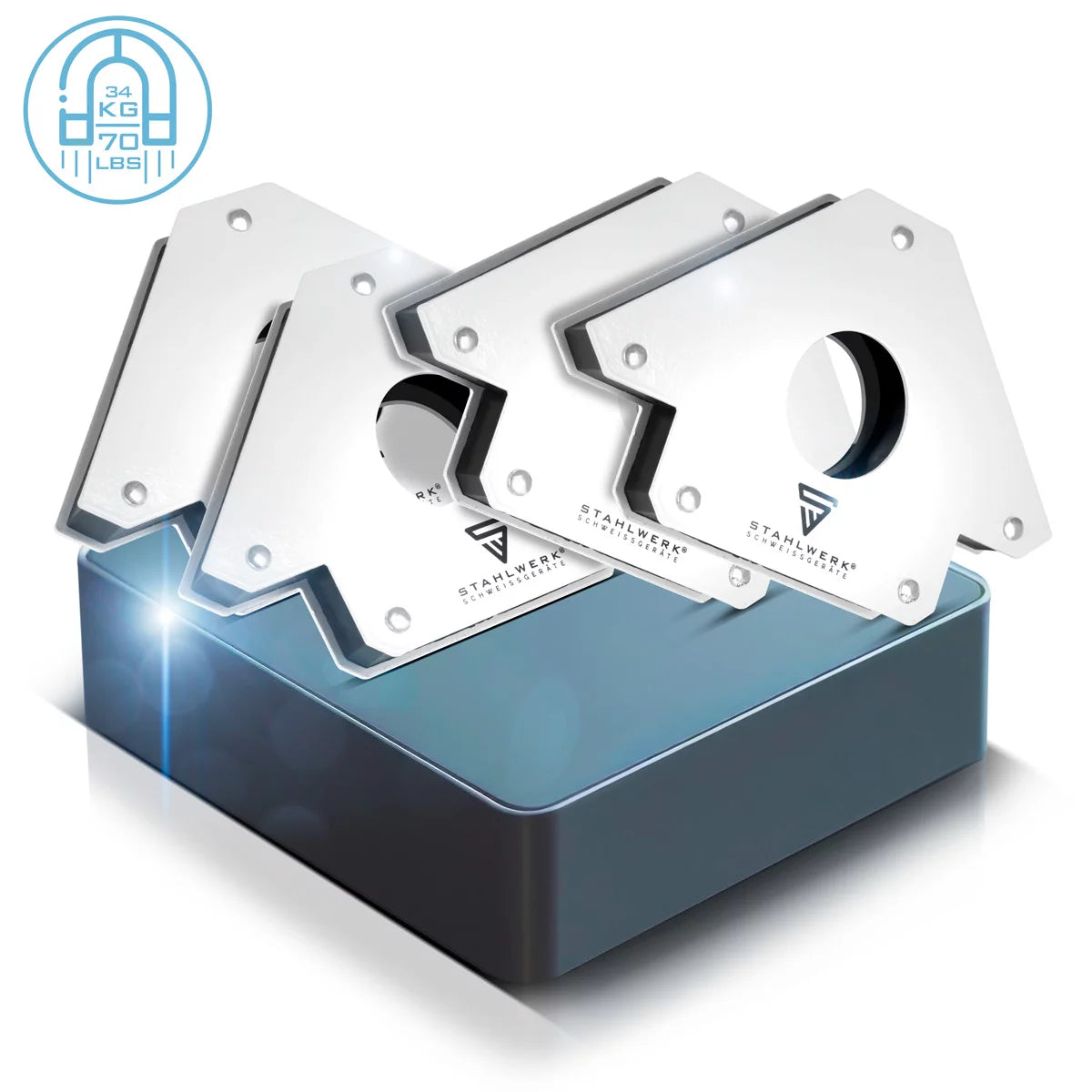 Steelwork 4 × magnetic welding angle magnetic angle welding magnet 45 ° x 90 ° x 135 °, 34 kg / 75 lbs