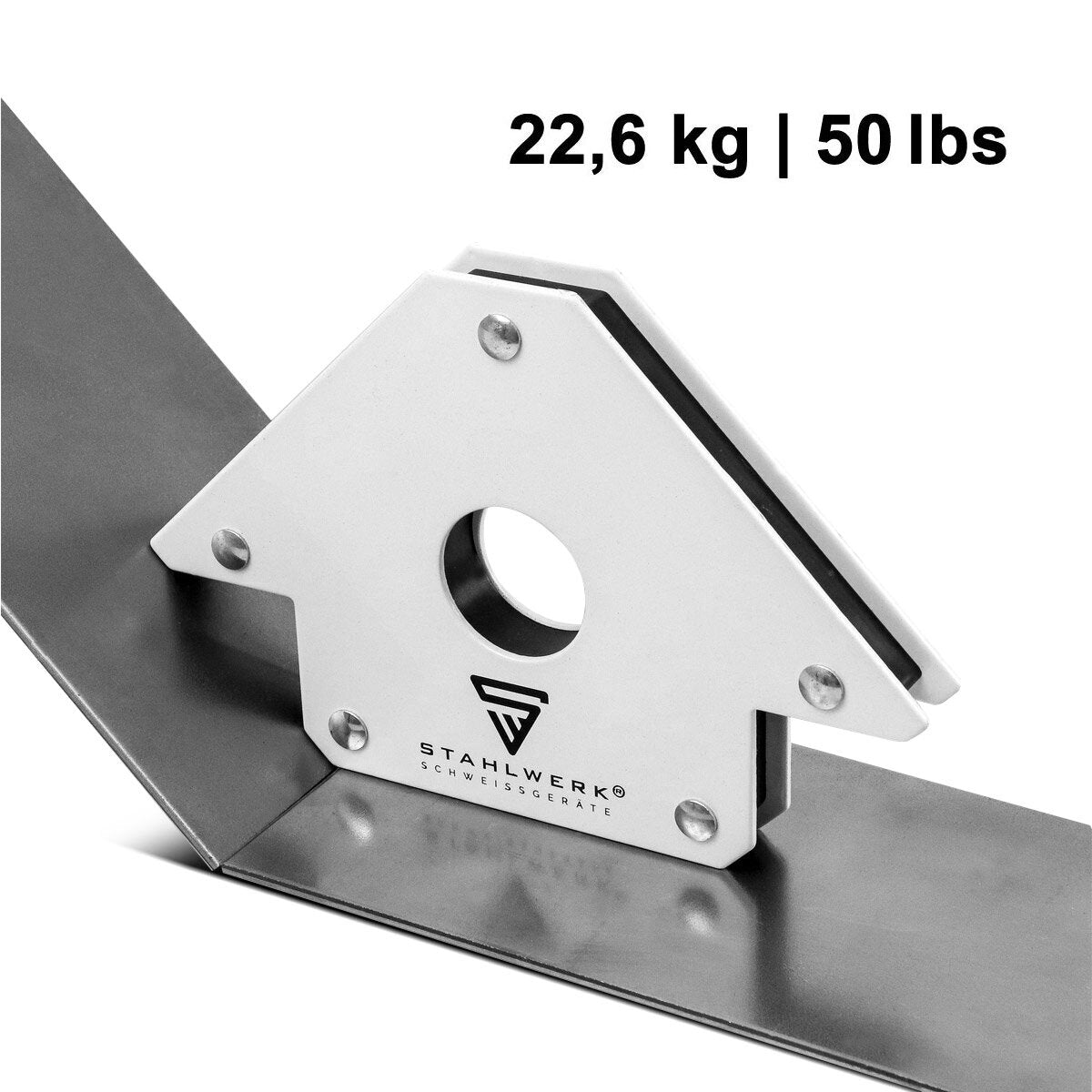 STAHLWERK 4er Set Magnet-Schweißwinkel 22,6 kg | 50 lbs robuster Schweißmagnet | Magnetwinkel | Schweißpositionierer mit starker Haftkraft
