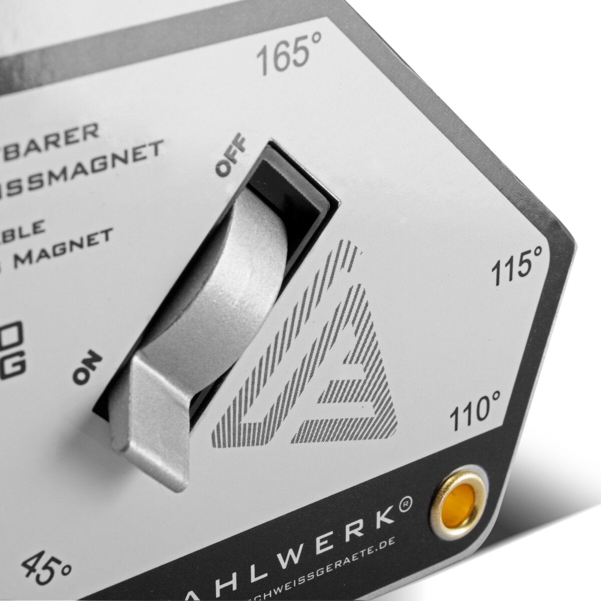 STAHLWERK Magnet-Schweißwinkel Magnetwinkel Schweißmagnet schaltbar 45° bis 165° 30 kg / 66 lbs