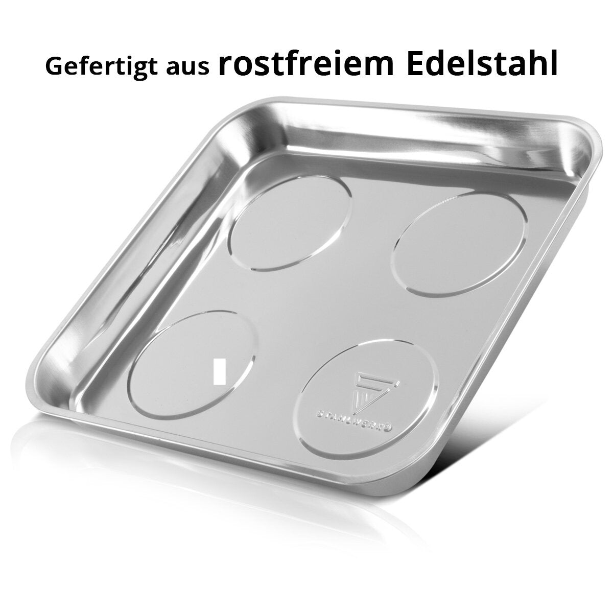 Stahlwerk Magnetschale MS-30 ST 270 x 292 x 30 mm Piastra magnnet | Ciotola di vite | Habbit Shell | Magnneta Blind | Ciotola magnetica in acciaio inossidabile con forte potenza adesiva per viti, chiodi e strumenti