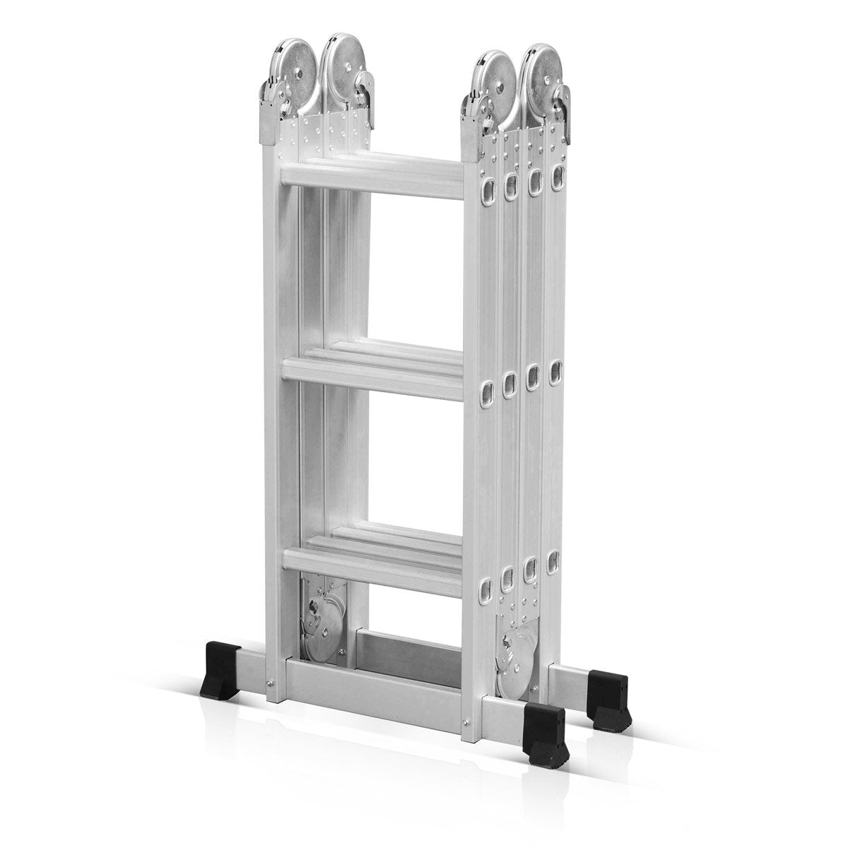 Steelworks Manager polyvalent ML-356 ST 150 kg Capacité de charge, 3 en 1 Échelle échafaudage / conducteur de pliage en aluminium / plate-forme d'échafaudage / échafaudage avec germes non glissants, y compris 7 ans de garantie du fabricant