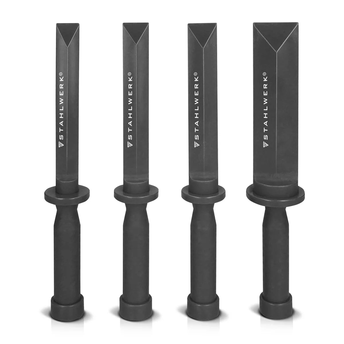 STAHLWERK Set di scalpelli e raschietti in plastica da 4 pezzi 18-35 mm | Rimuove delicatamente contrappesi, residui di adesivo, guarnizioni o strisce decorative. Ergonomico e rispettoso dei materiali per veicoli e imbarcazioni