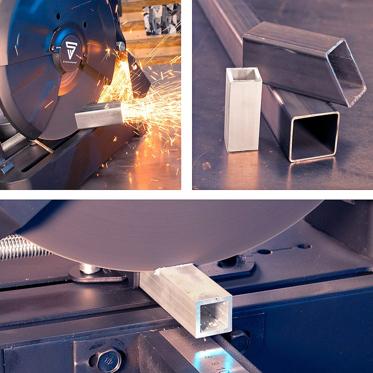 STAHLWERK Metall-Trennsäge MT-205 ST Kappsäge | Gehrungssäge | Metallsäge mit 1.200 W und 5.000 U/min zum professionellen Schneiden von Stahl, NE-Metallen, Eisen- und Guss-Profilen