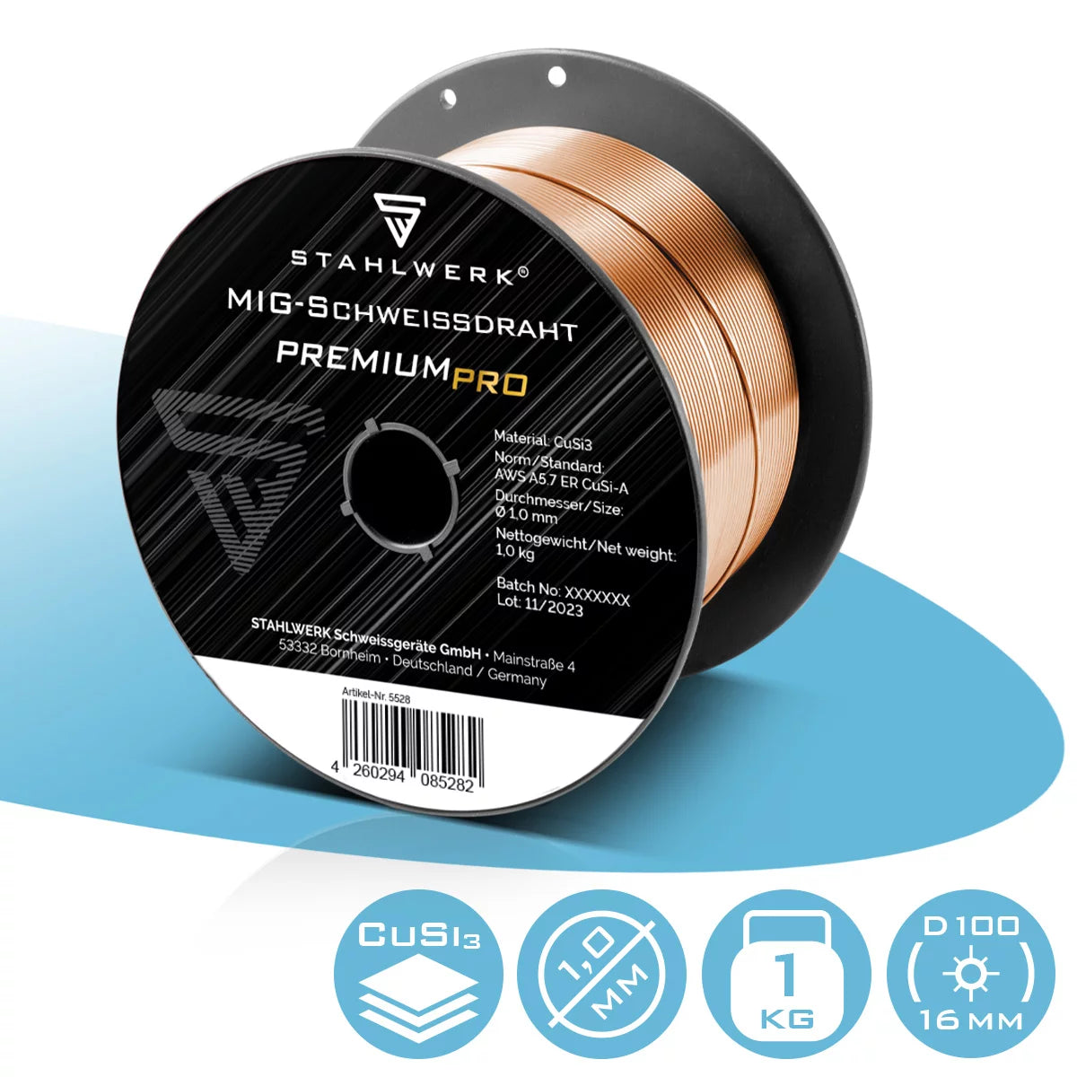 Stahlwerk mig Mag Cusi3 welding wire 1.0 mm to 1 kg wire roller