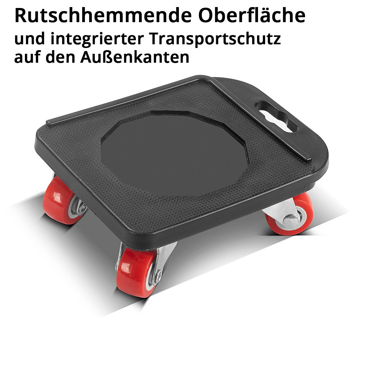 STAHLWERK Möbeltransport Set 4 robuste Transportroller | Möbelroller | Rollbrett | Transporthilfe mit gummierten Long-Life-Rollen und 1 praktischer Möbelheber