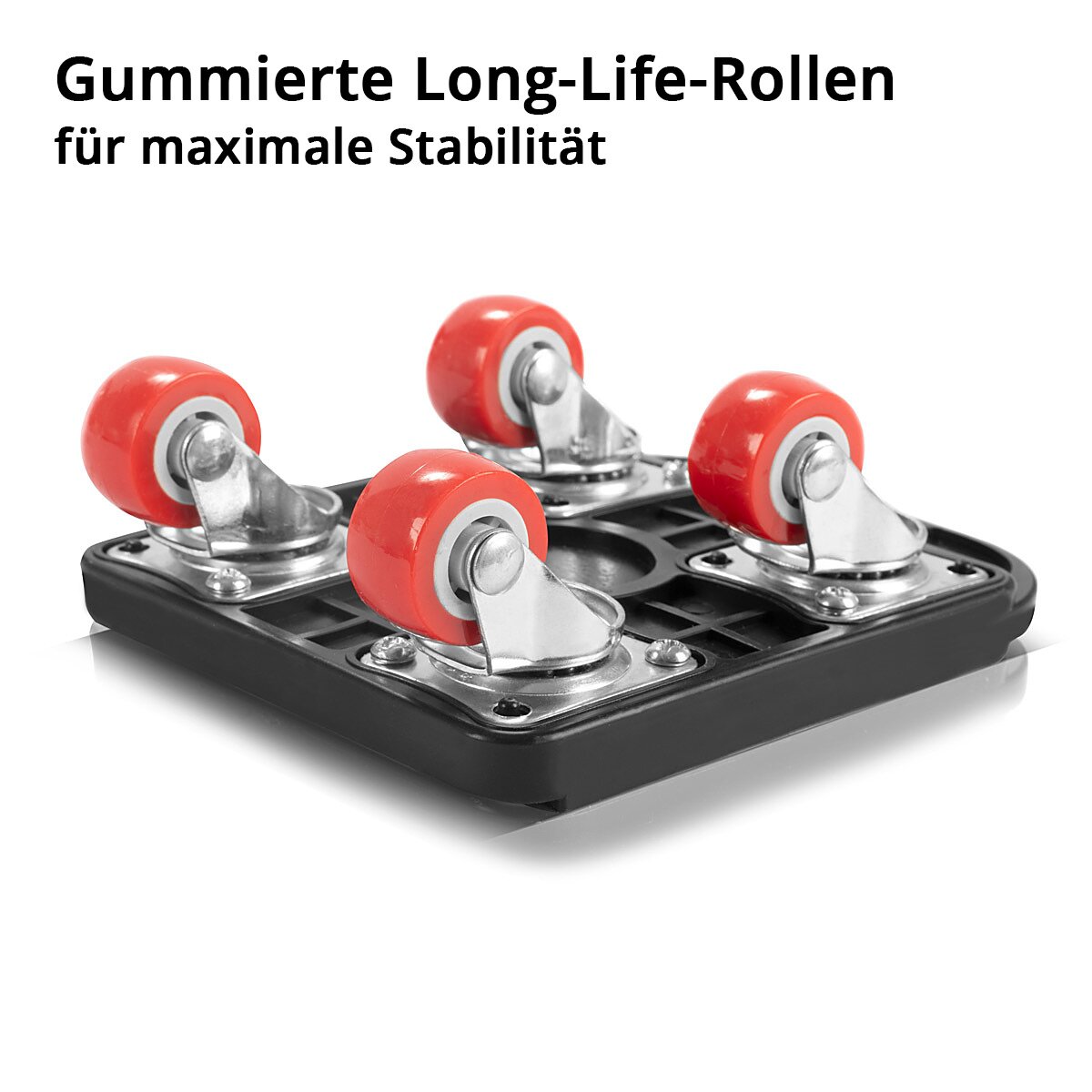 STAHLWERK Möbeltransport Set 4 robuste Transportroller | Möbelroller | Rollbrett | Transporthilfe mit gummierten Long-Life-Rollen und 1 praktischer Möbelheber