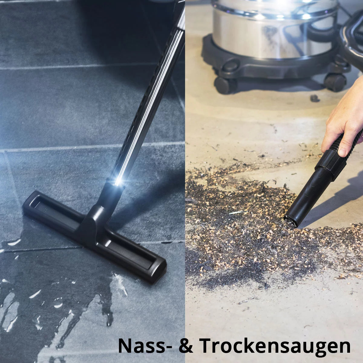 STAHLWERK Nass- und Trockensauger VCL-1500 ST | 1500 W Industriesauger mit 40 l Edelstahlbehälter | Blasfunktion und Sicherheitsabschaltung | Umfangreiches Zubehörpaket | Robuster Werkstattsauger